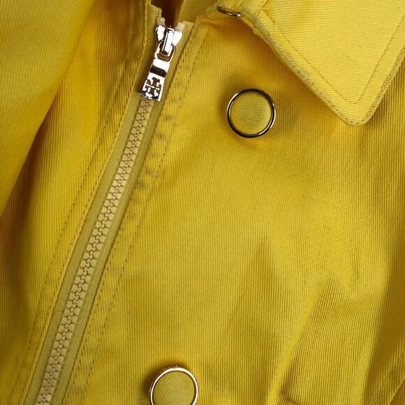 RARE Canary Yellow Tory Burch Jacket Button closure with additional hidden zip 8 - Picture 13 of 16